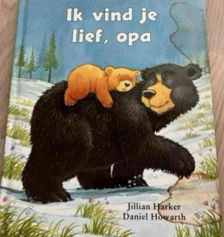 Ik vind je lief, opa - Prentenboek over Opa Beer, Ophalen of Verzenden, Gelezen