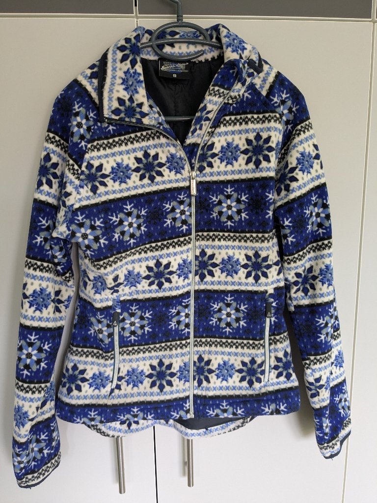 Blauwe fleece vest met ijskristal motief, Blauw, Ophalen of Verzenden, Zo goed als nieuw, Human Nature