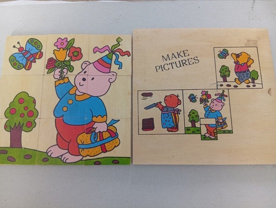 Houten puzzels 3 in bakje  - Gebruikt, Ophalen, 2 tot 4 jaar, Gebruikt, Van hout