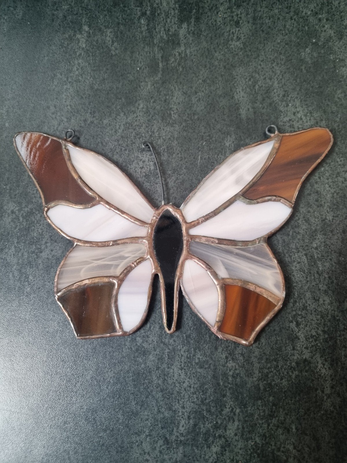 Glazen vlinder decoratie - handgemaakt glas in lood, Meerkleurig, Overige stijlen, Ophalen of Verzenden, Zo goed als nieuw