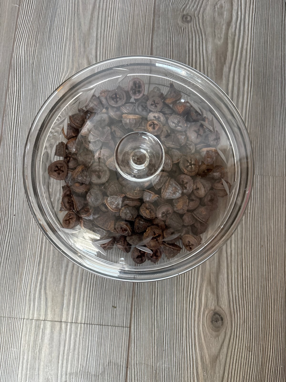 Glazen pot met deksel - Decoratieve opberger, Ophalen, Gebruikt, Met deksel, Rond