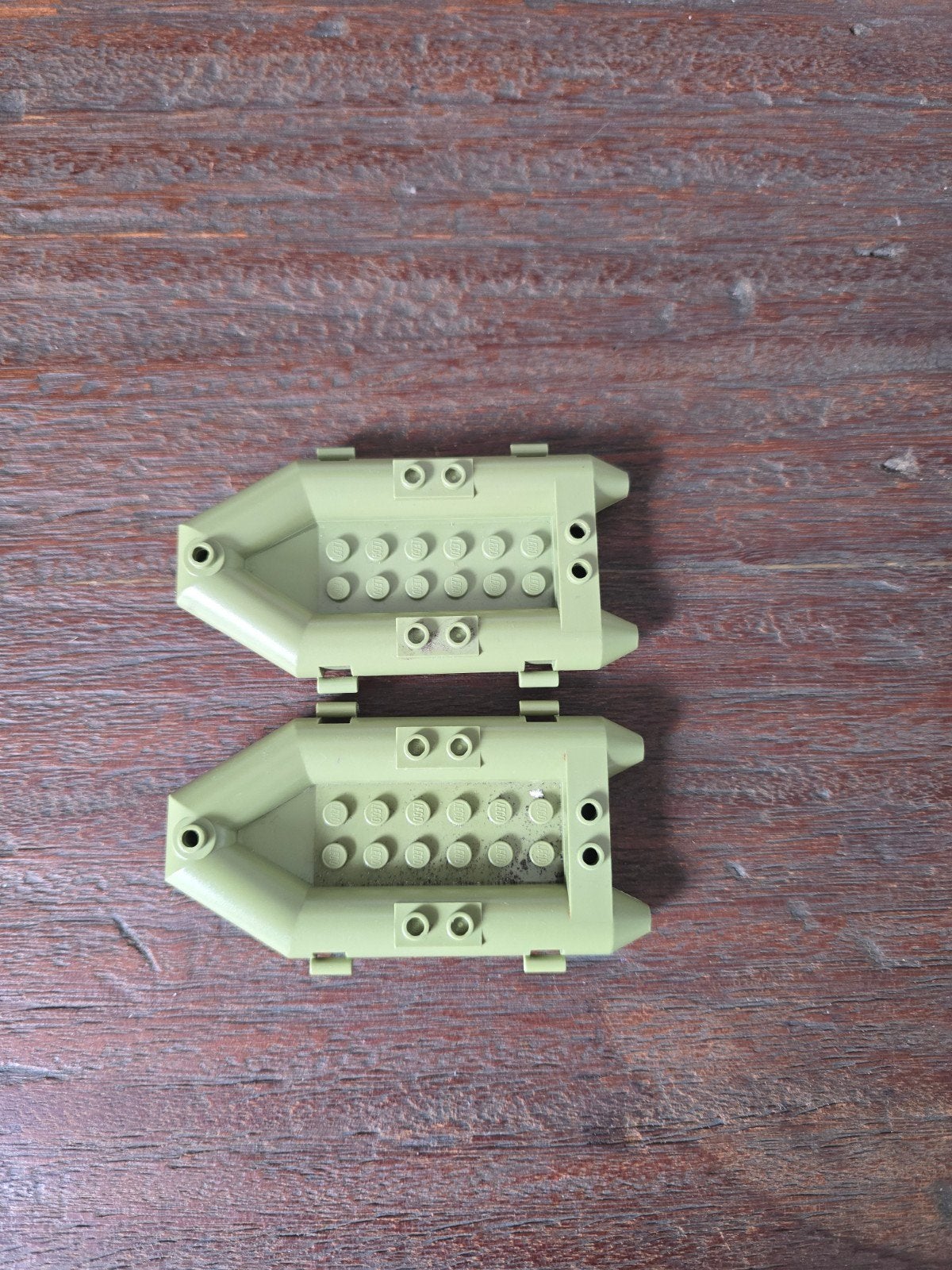 2x LEGO bootje legergroen. rubberboot lego, Ophalen of Verzenden, Gebruikt, Compleet, Lego