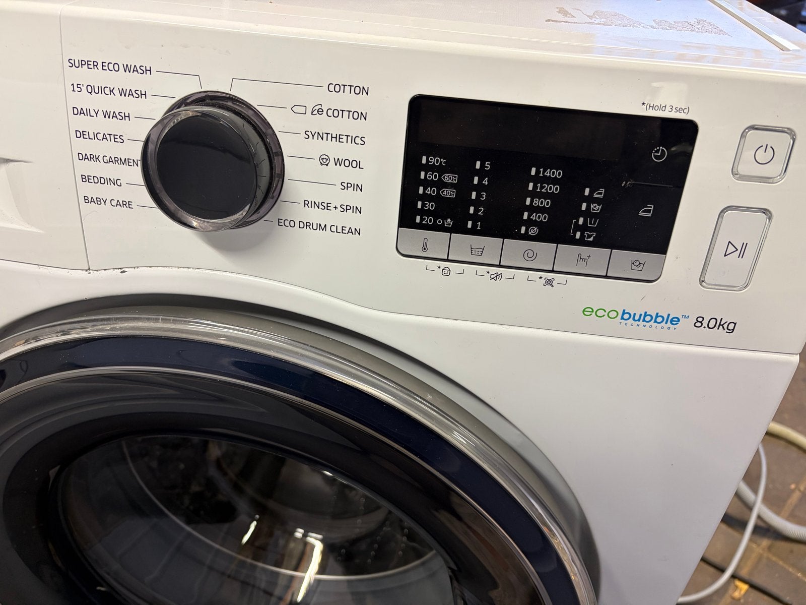 Samsung EcoBubble 8.0kg Wasmachine, Ophalen, 1200 tot 1600 toeren, Gebruikt, 8 tot 10 kg