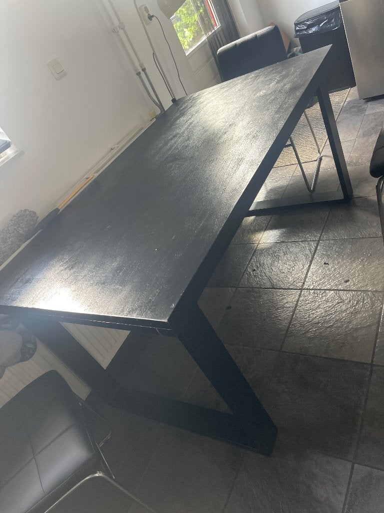 Zwarte mango hout eettafel, Ophalen, Gebruikt, 50 tot 100 cm, Vijf personen of meer