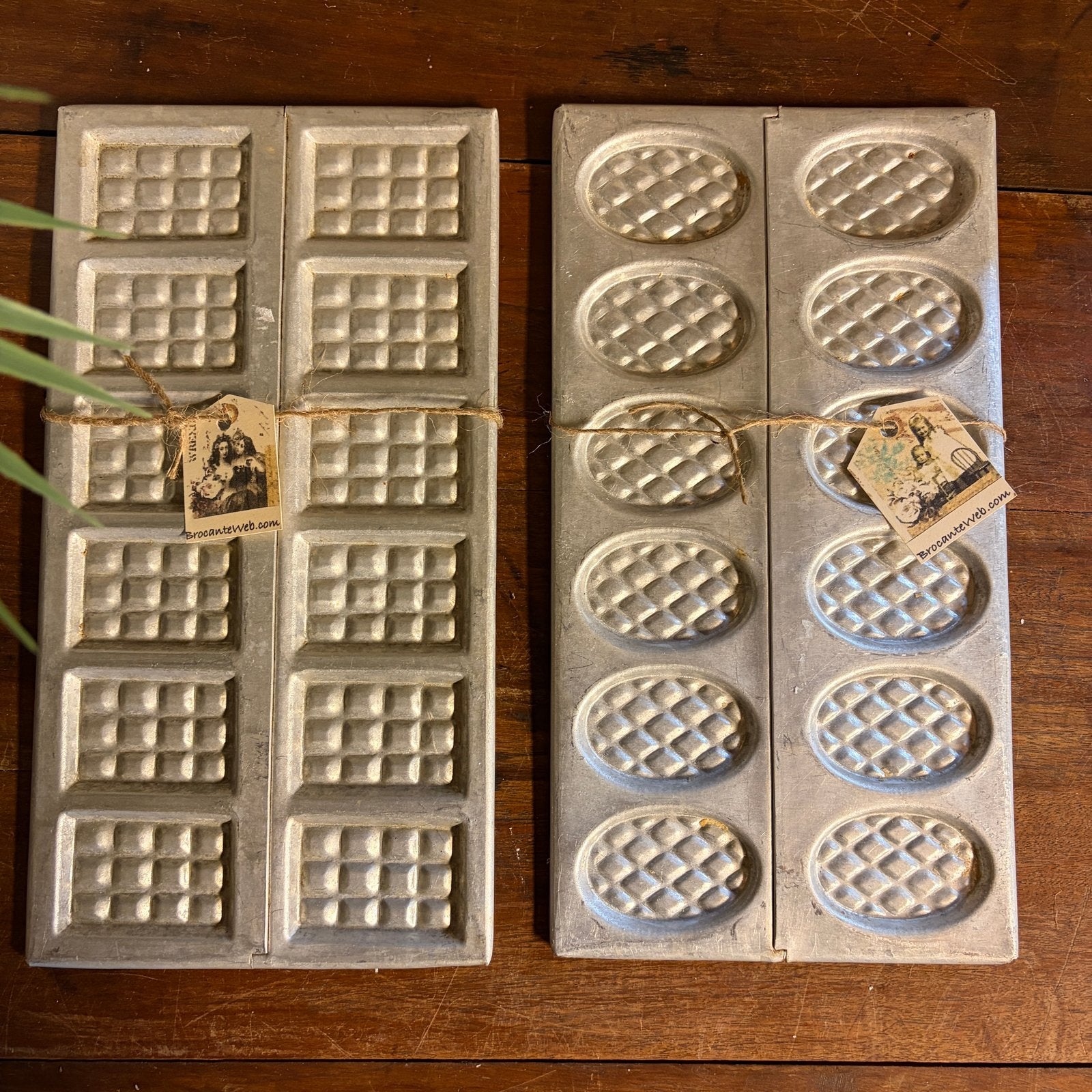 Vintage metalen wafelmal / brocante chocolademal, Ophalen of Verzenden