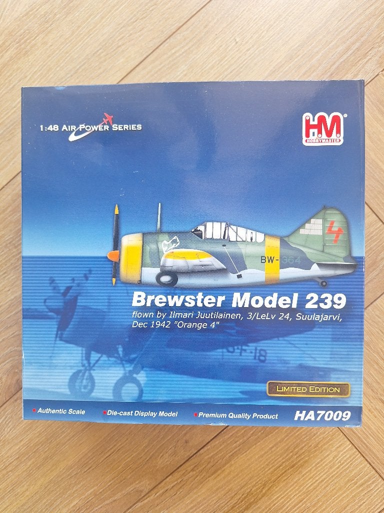 Diecast 1:48 1/48 Hobby Master Brewster Model 239 flown by J, Overige merken, Ophalen of Verzenden, Zo goed als nieuw, Groter dan 1:72