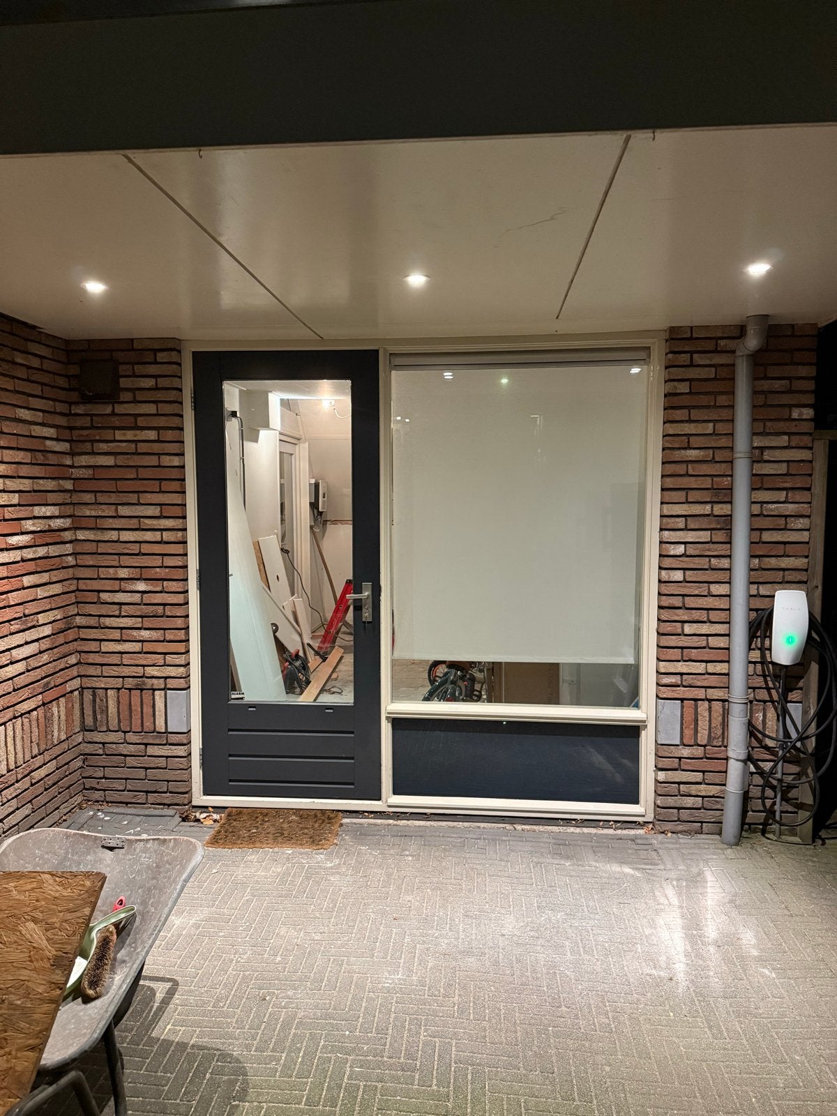 Kozijn met garagedeur en pui, Ophalen of Verzenden, Gebruikt, Hout, Garagedeur
