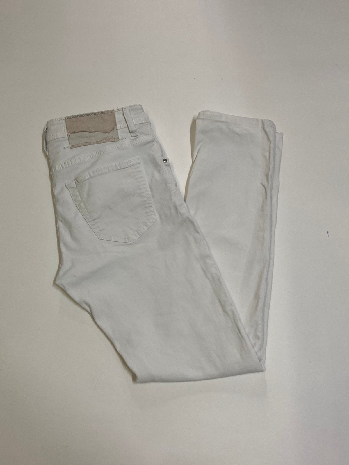 Jacob Cöhen Style Nick Slim jeans - 32 - White - Beige patch, Wit, W32 (confectie 46) of kleiner, Ophalen of Verzenden, Zo goed als nieuw