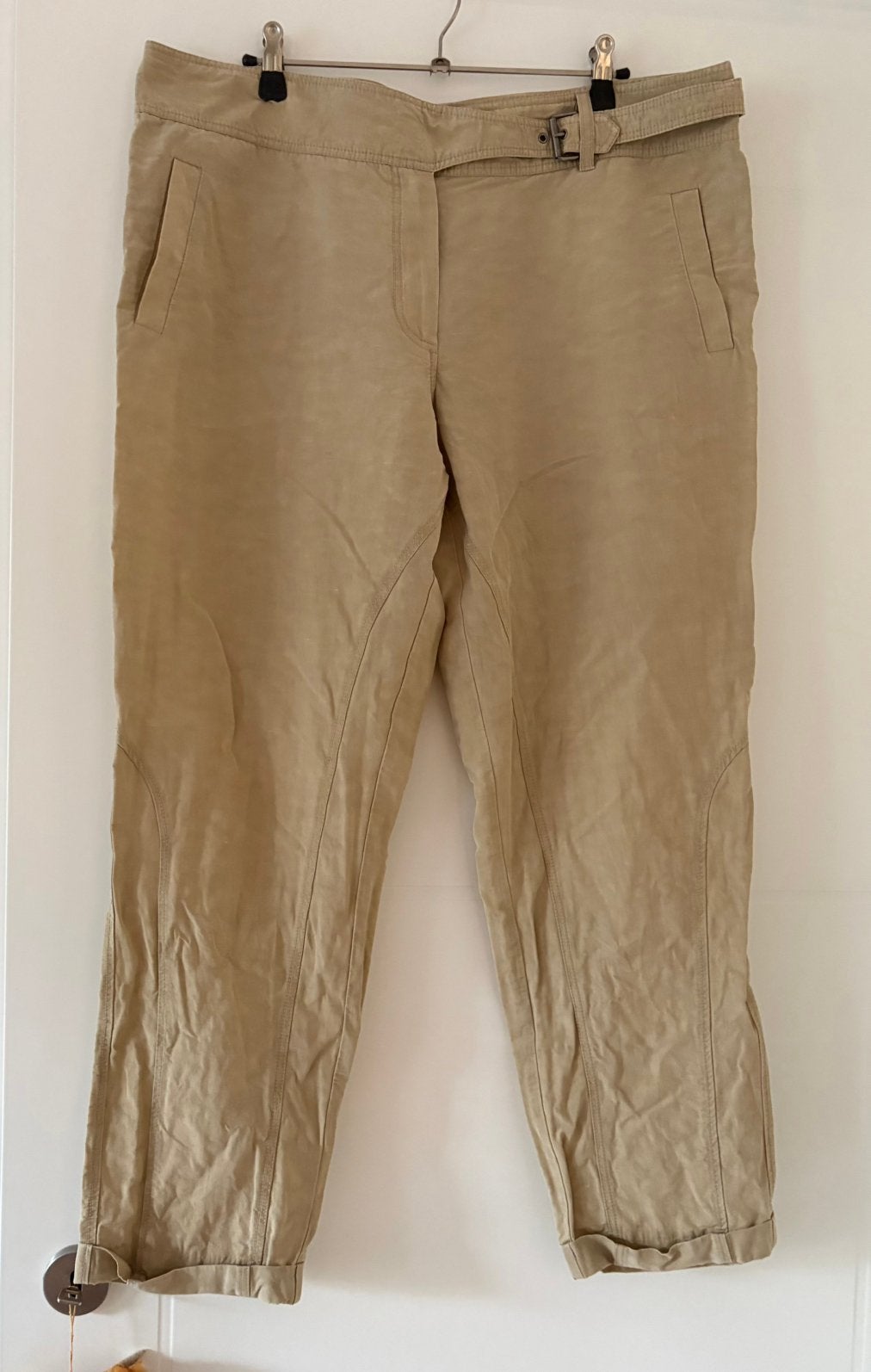 ANNA broek beige linnen mix maat 44 zgan, Beige, Maat 42/44 (L), Ophalen of Verzenden, Zo goed als nieuw