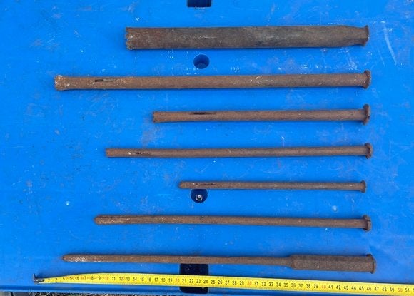 Steenboren (7x) uit het 'stenen tijdperk'., Antiek en Kunst, Antiek | Gereedschap en Instrumenten, Ophalen of Verzenden
