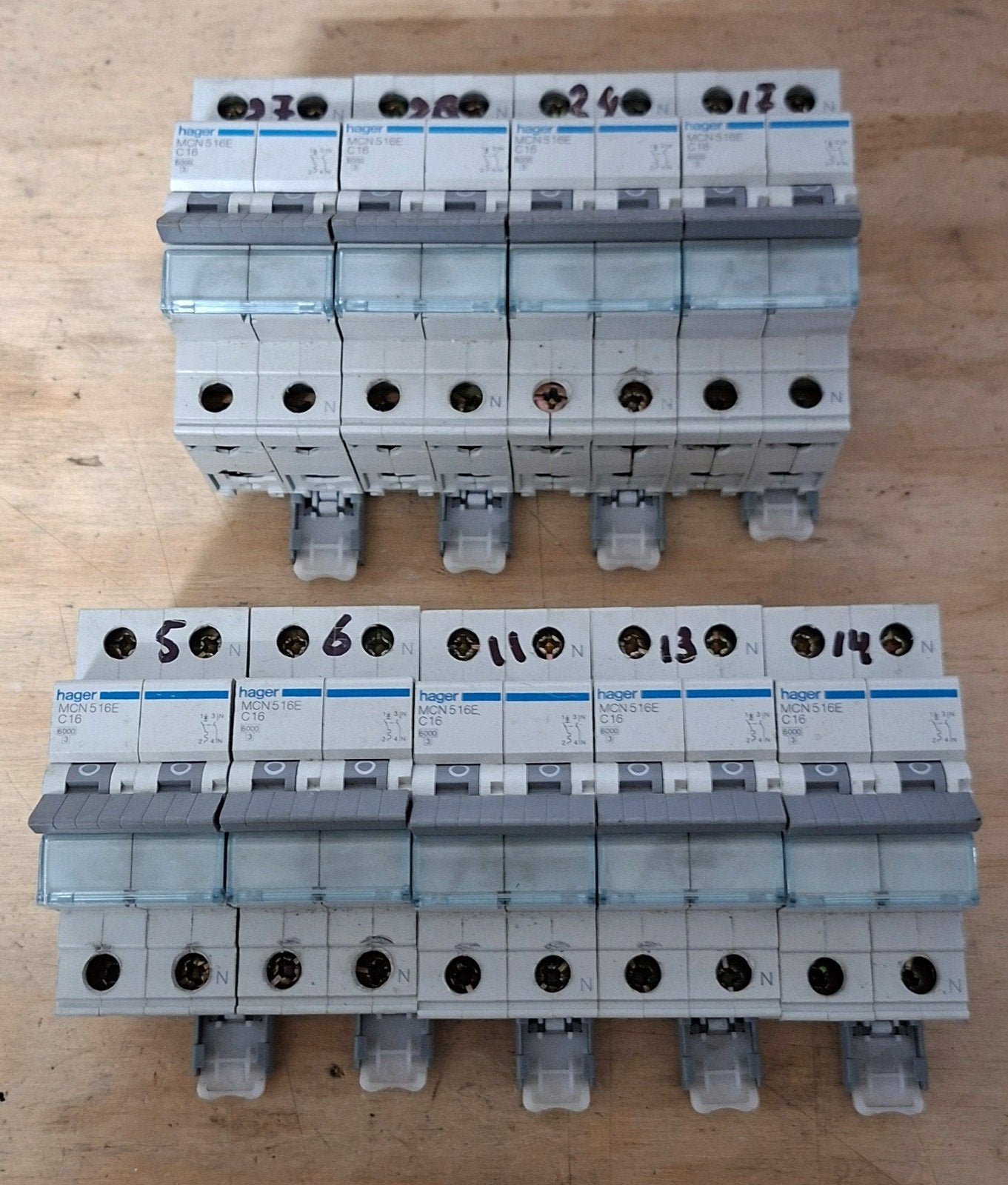 Hager MCN516E C16 installatieautomaten (1P+N)., Overige typen, Ophalen of Verzenden, Hager, X