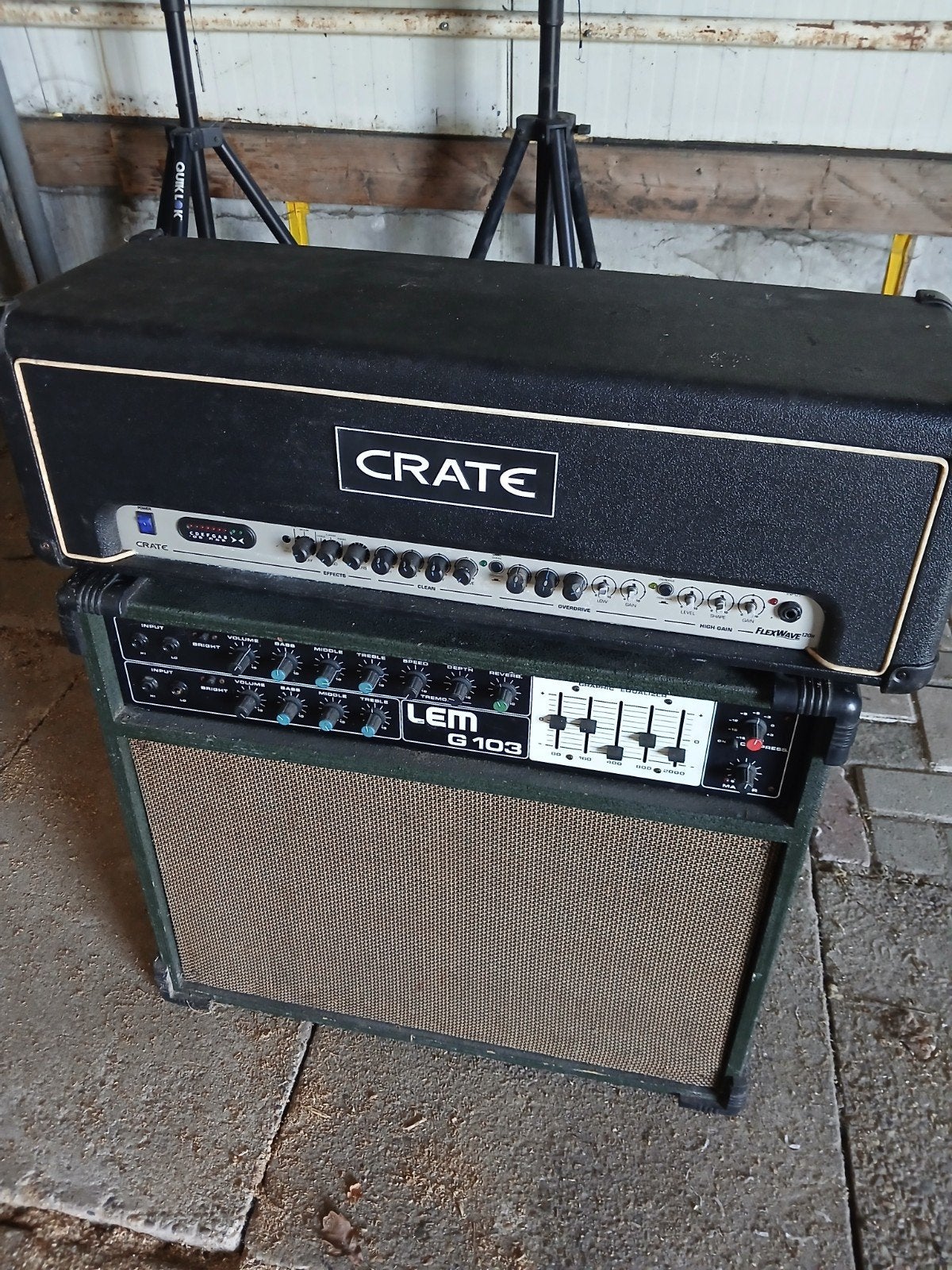 Crate gitaarversterker met LEM G103 speakerkast, Ophalen, Gebruikt, Gitaar, 100 watt of meer