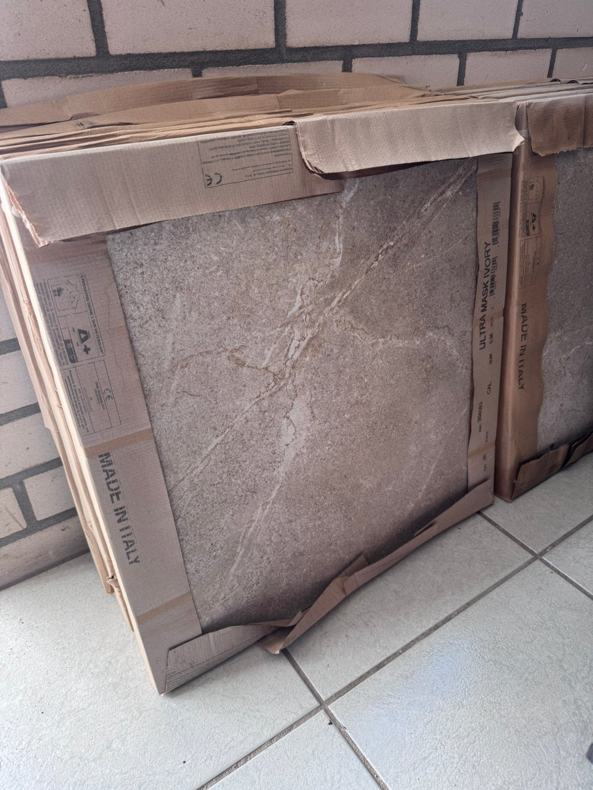 Keramische terrastegels 60x60x3 beige 17 stuks, Tuin en Terras, Ophalen, Nieuw, Keramiek, Terrastegels
