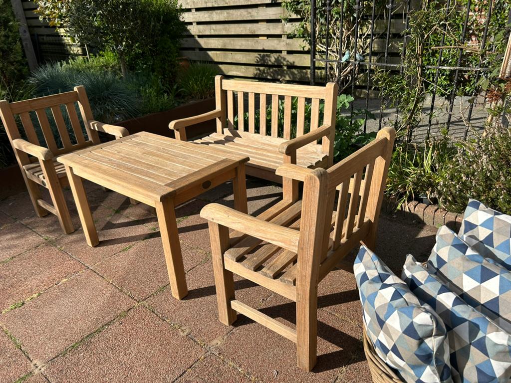 Teak & Garden -“Kiddy”/kinder tuinset, Ophalen, Zo goed als nieuw, Teakhout, Bank