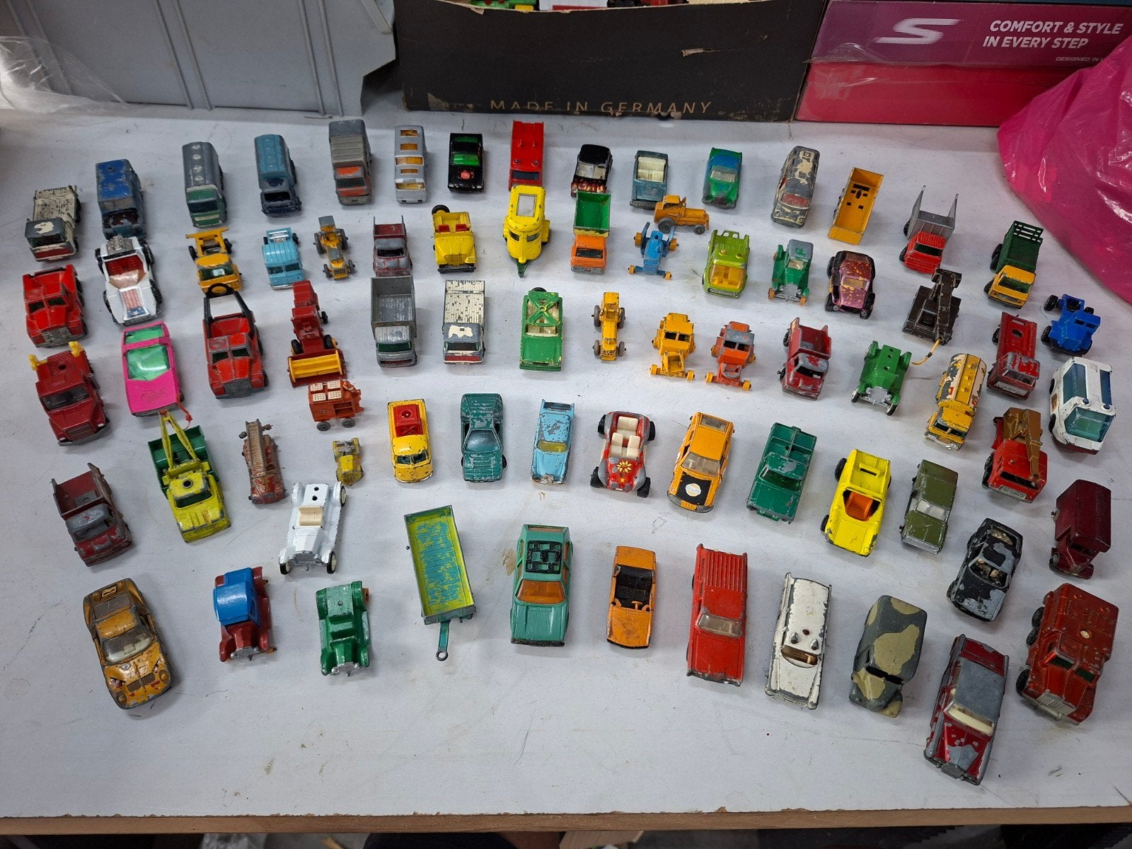 oude autootjes gehavend matchbox, husky e.a., Ophalen of Verzenden, Gebruikt, Auto, Matchbox