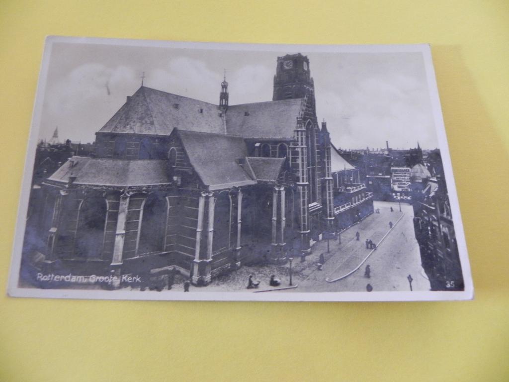 Ansicht Rotterdam, Groote Kerk/St. Laurenskerk, Ophalen of Verzenden, 1920 tot 1940, Gelopen, Zuid-Holland