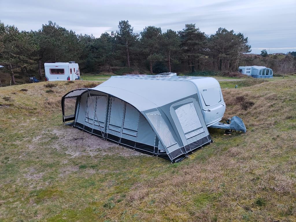 Unico Genua 280 Carbon/Grey 15.1 Caravan Voortent, Caravans en Kamperen, Voortenten en Luifels, Ophalen, Zo goed als nieuw, Ten Cate All Season 240g/m2