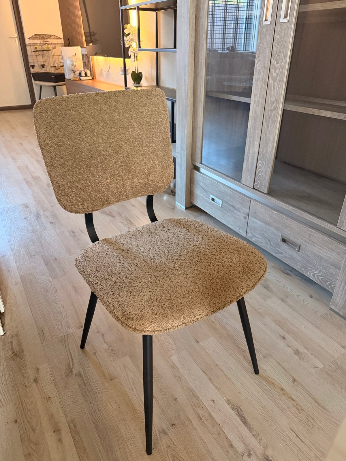 6 eetkamerstoelen in goede staat, Huis en Inrichting, Stoelen, Ophalen, Gebruikt, Overige kleuren, Stof
