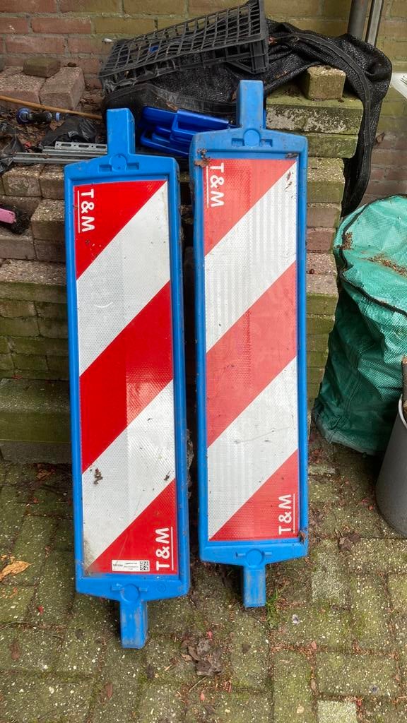 2x afzetbord gevaren borden, 100 liter of meer, Ophalen of Verzenden, Zo goed als nieuw, Transportkar