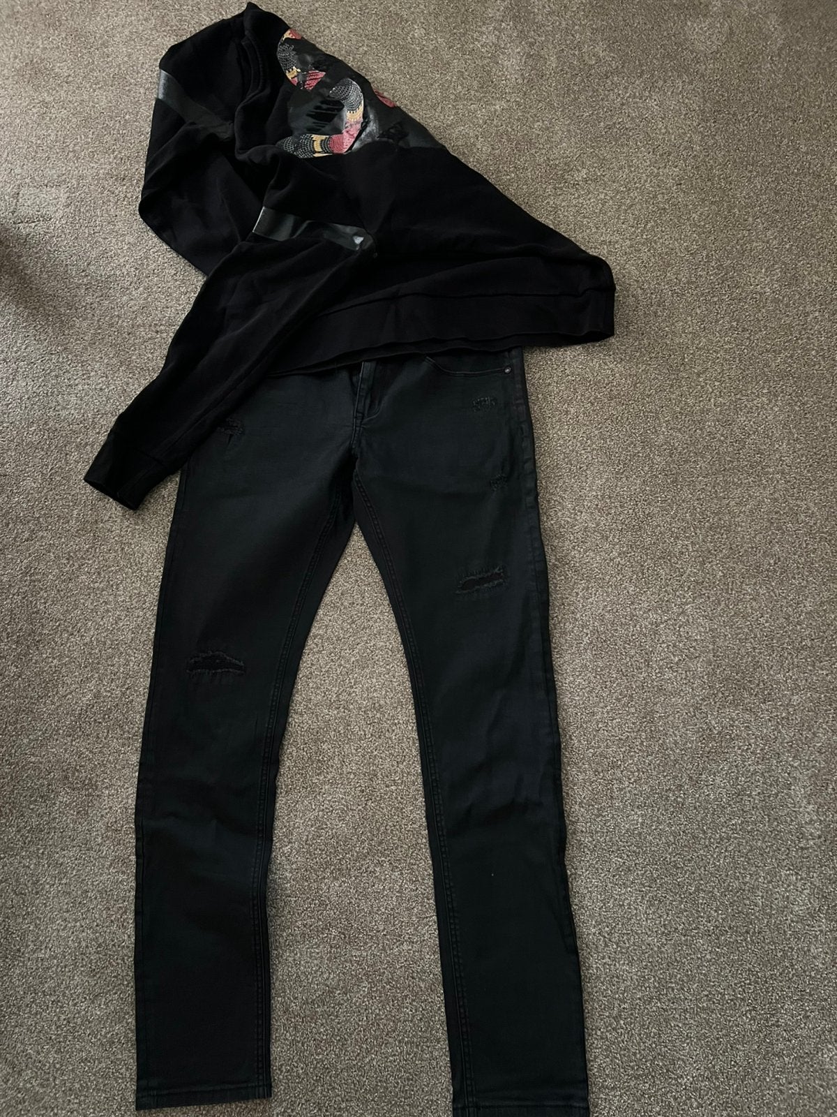 Broek 34/34 , sweater xl, Ophalen of Verzenden, Gedragen, Zwart, Overige jeansmaten