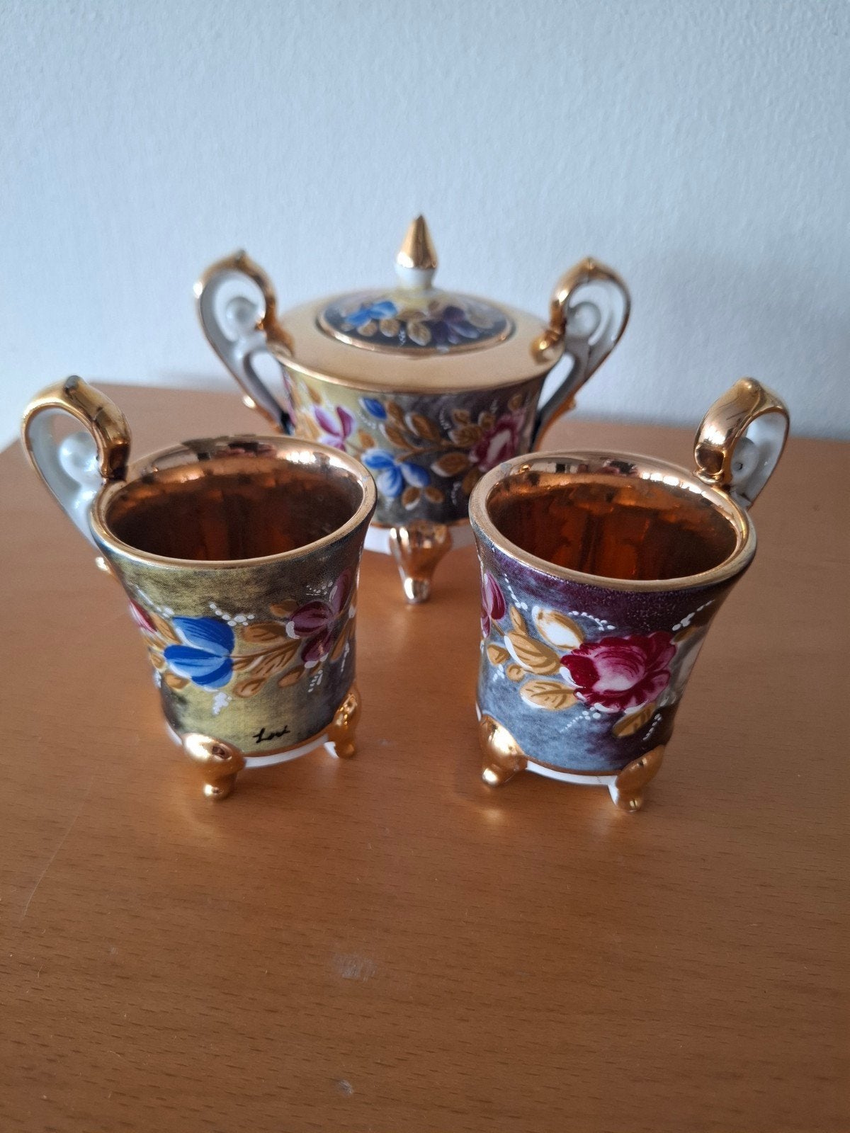 Capodimonte suikerpot en kopjes - met restauraties, Ophalen of Verzenden