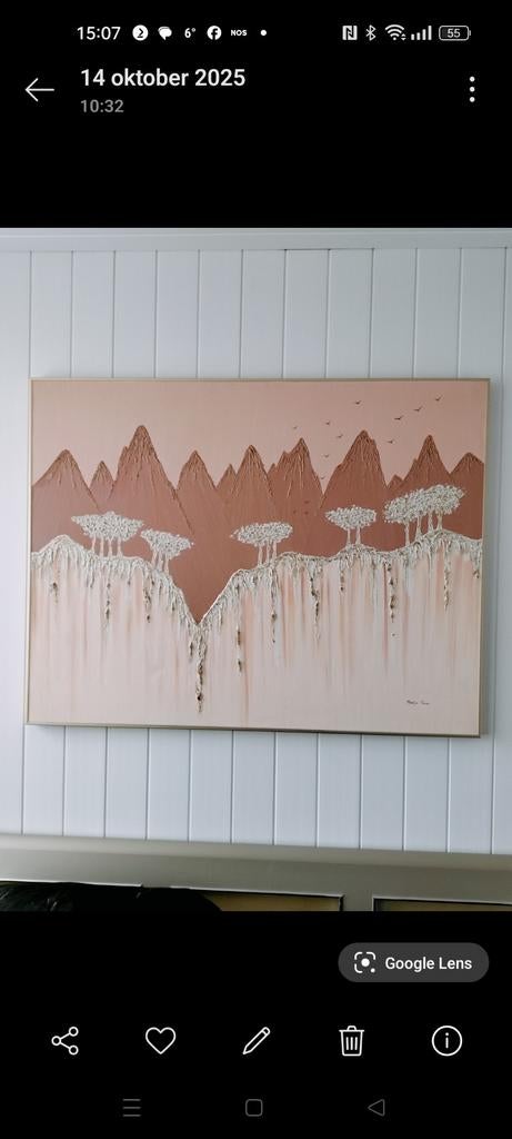 Modern handgeschilderd kunstwerk Marjan Teunen 131x101cm, Ophalen
