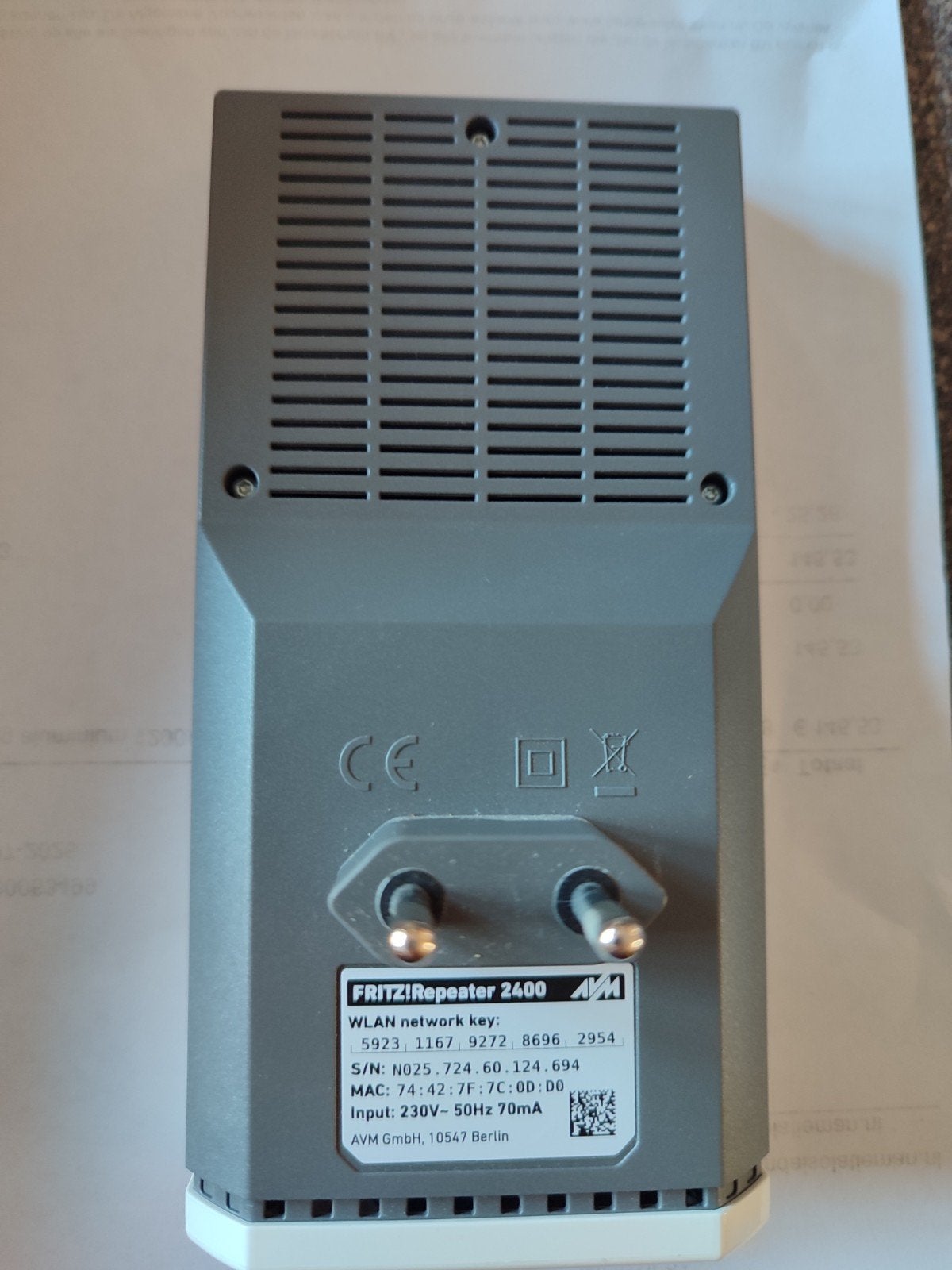 FRITZ!Repeater 2400 WLAN Repeater - Zo goed als nieuw, Ophalen of Verzenden, Zo goed als nieuw, FRITZ! (AVM)