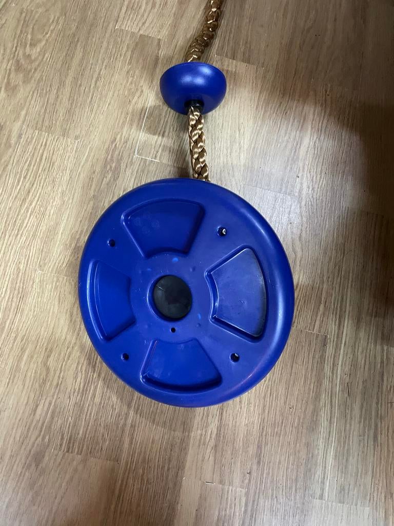 Disc schommel blauw met klimtouw, Ophalen of Verzenden, Zo goed als nieuw, Schommel