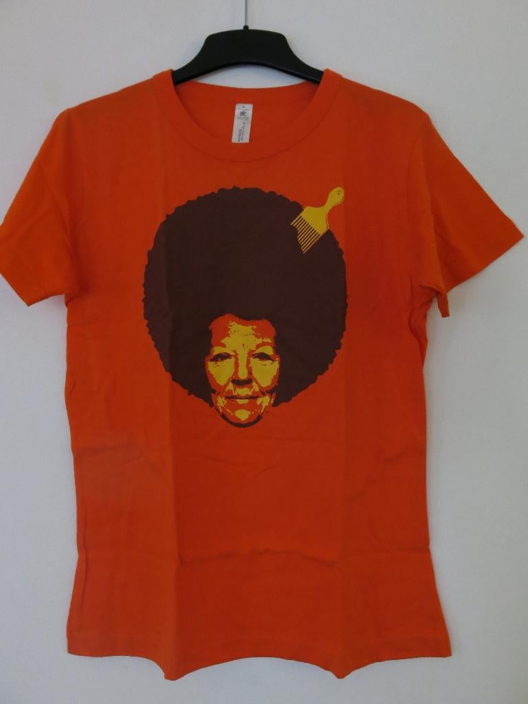 KONINGSDAG: Dames T-shirt: BEATRIX AFRO (Nieuw), Ophalen of Verzenden, Nieuw, Oranje, Korte mouw