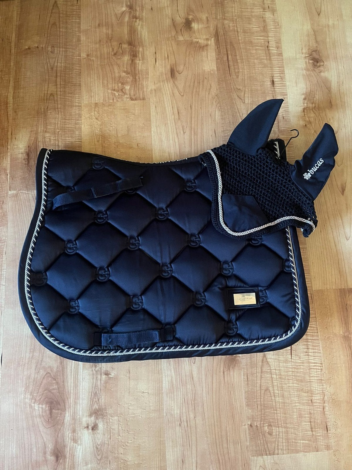 Equestrian Stockholm springdekje en oornetje midnight blue, Full (L), Equestrian Stockholm, Ophalen of Verzenden, Zo goed als nieuw