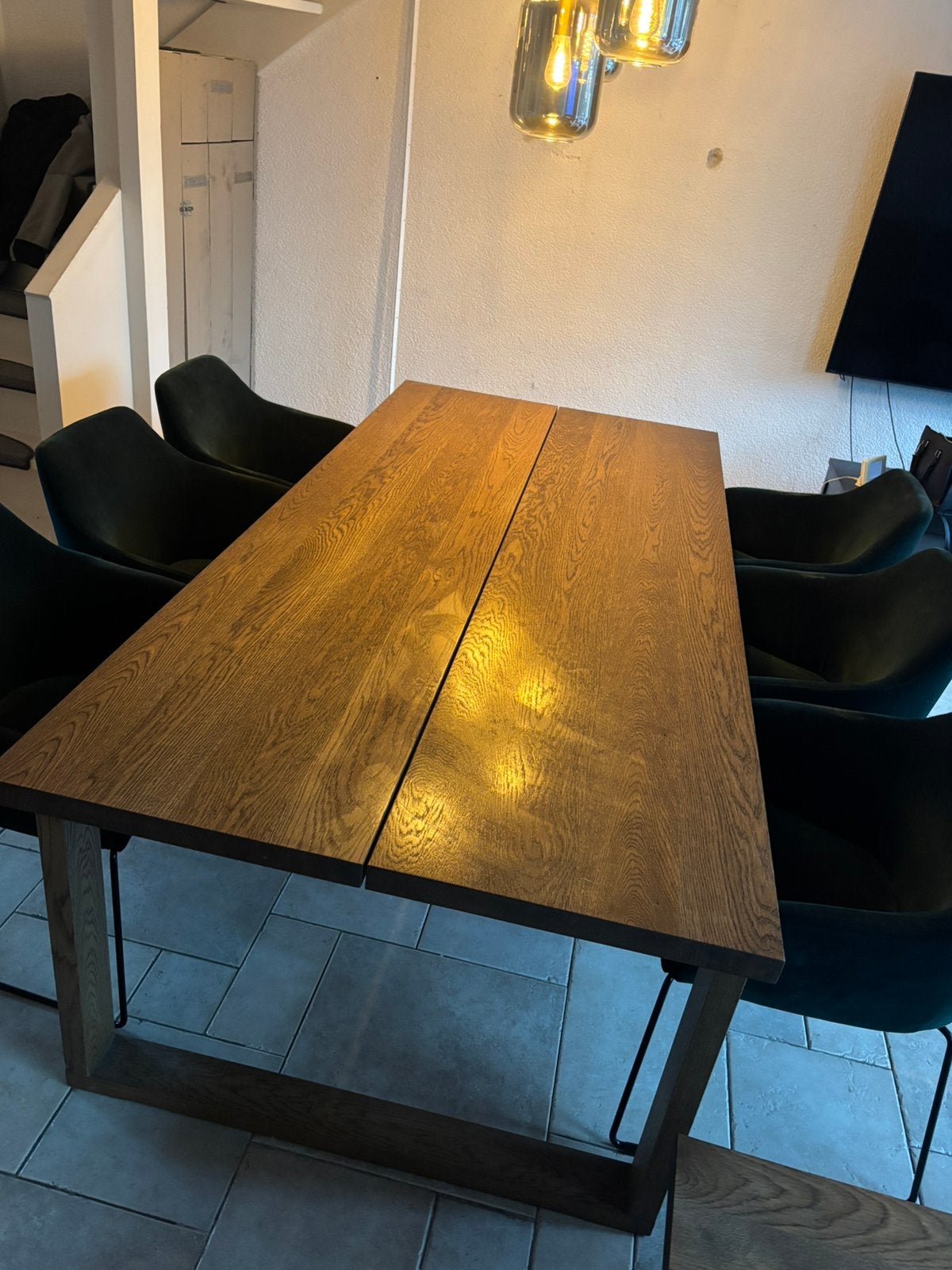 ZSM weg, eettafel + stoelen en salon tafel., Ophalen, Gebruikt, 200 cm of meer, 50 tot 100 cm