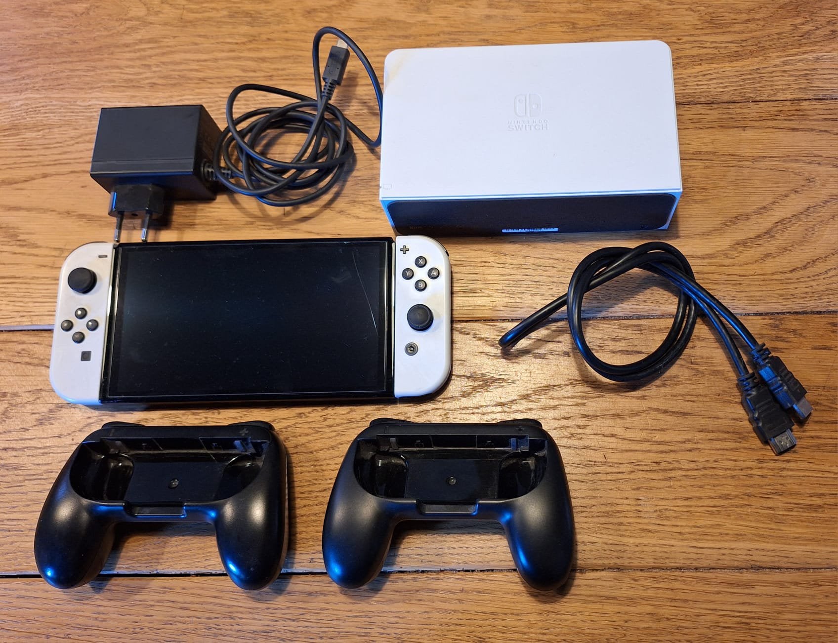 Nintendo Switch oled wit, Ophalen, Zo goed als nieuw, Met 2 controllers, Switch OLED