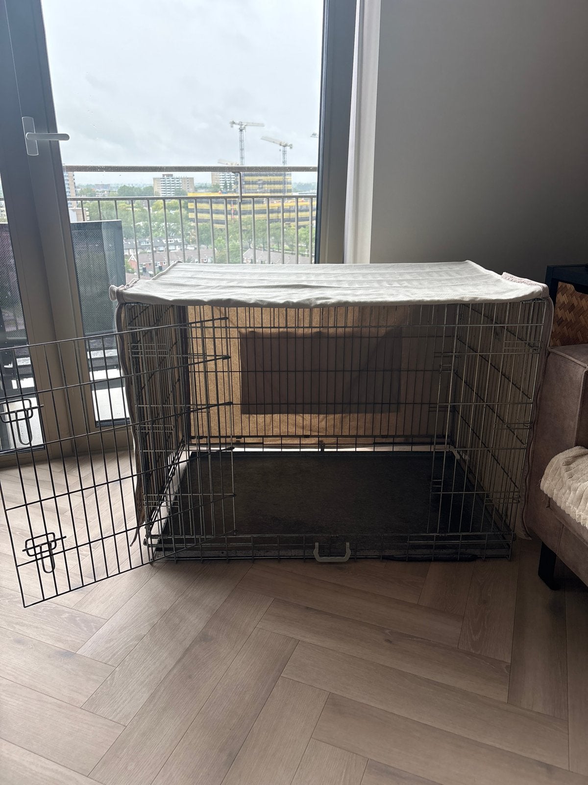 Hondenbench met canvas hoes maat L, Dieren en Toebehoren, Ophalen, Gebruikt