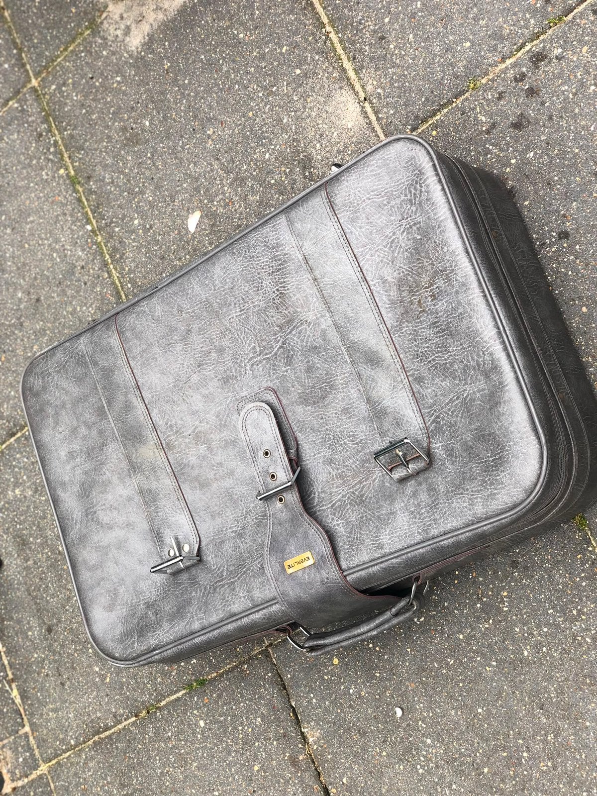 Retro lederen koffer, heel netjes!, Motoren, Ophalen, Zo goed als nieuw