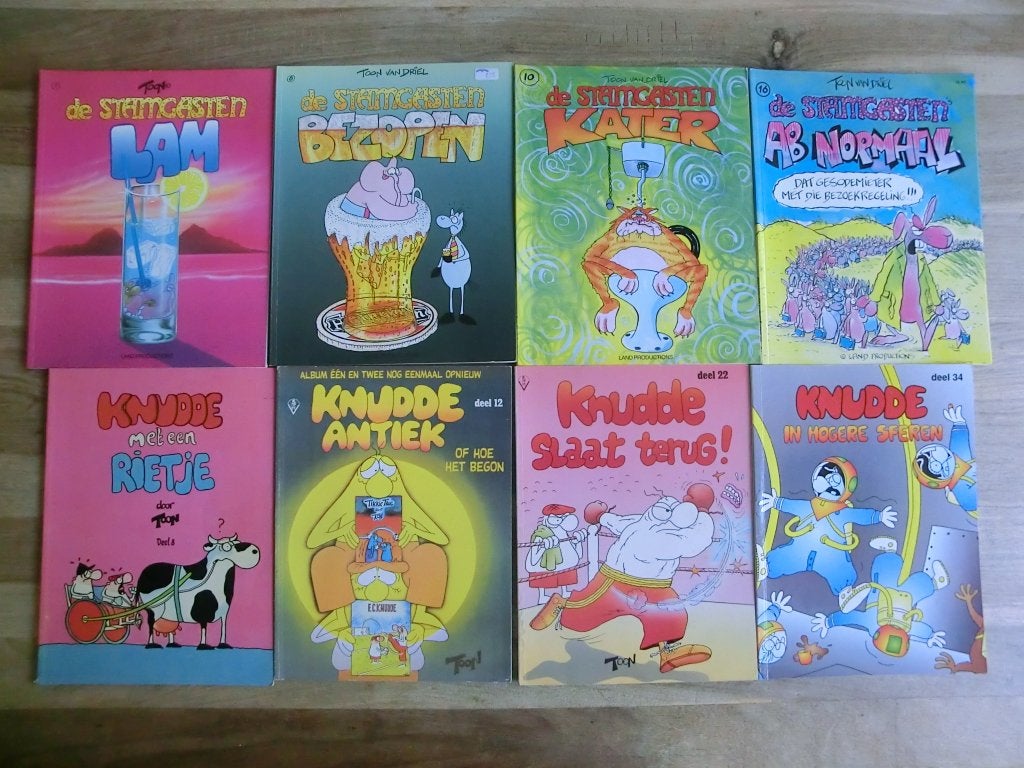 8 stripboeken getekend door Toon van Driel, Meerdere stripboeken, Ophalen of Verzenden, Gelezen