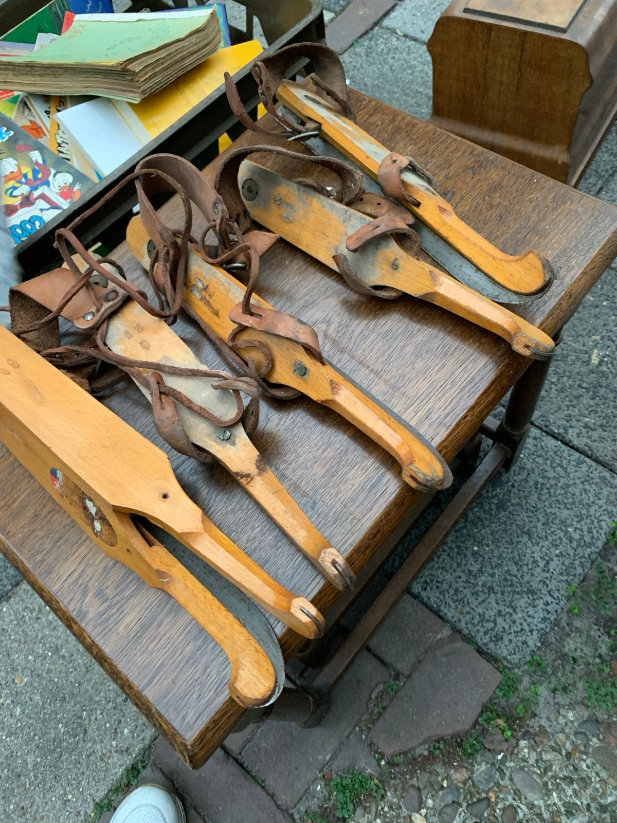 Vintage Friese doorlopers schaatsen met leren banden, Ophalen, Gebruikt, Friese doorlopers, Overige merken