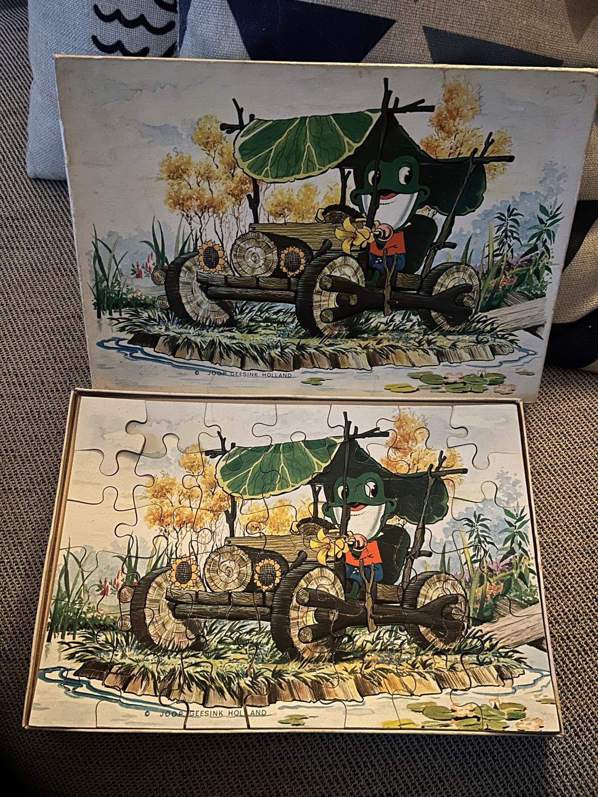 Rick de Kikker Houten Legpuzzel No. 3 - Joop Geesink Holland, Gebruikt, 10 tot 50 stukjes, Ophalen of Verzenden, Van hout