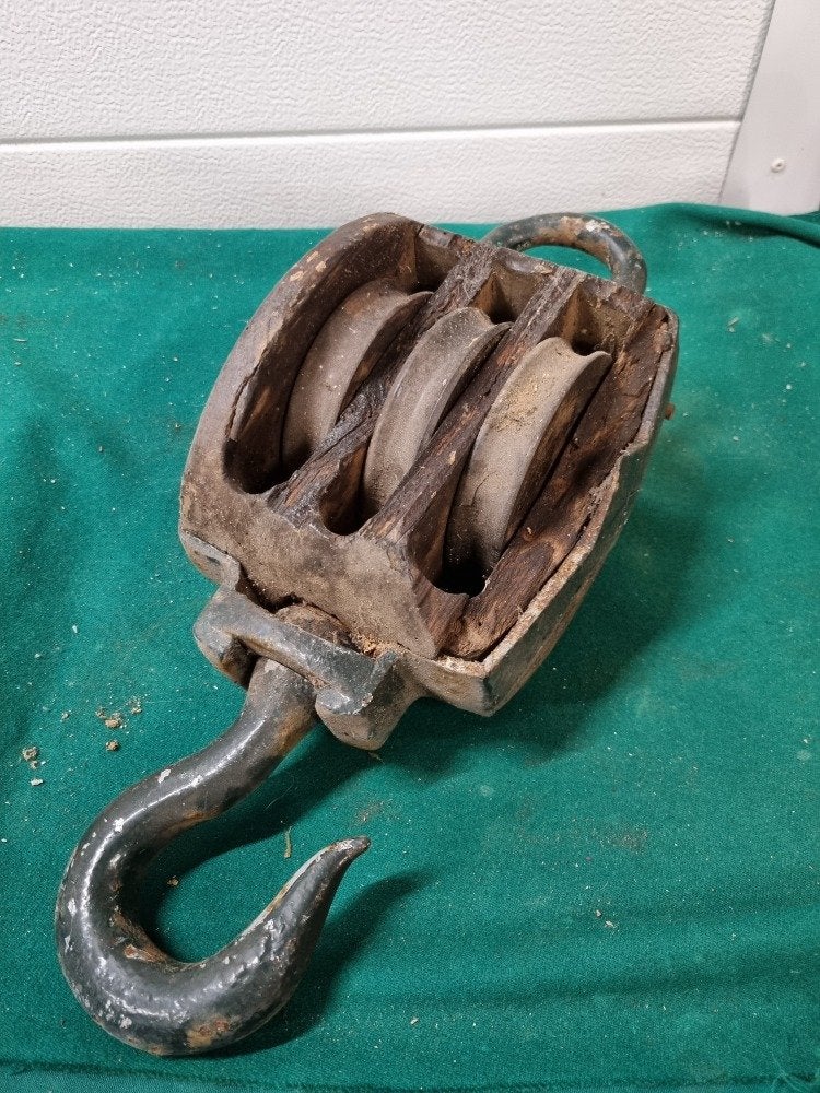 scheepskatrol antiek trippel hijsblok, Ophalen of Verzenden, 'T Olde Gre-j, Info@toldegrej.nl, Endepoelstraat 20f Didam