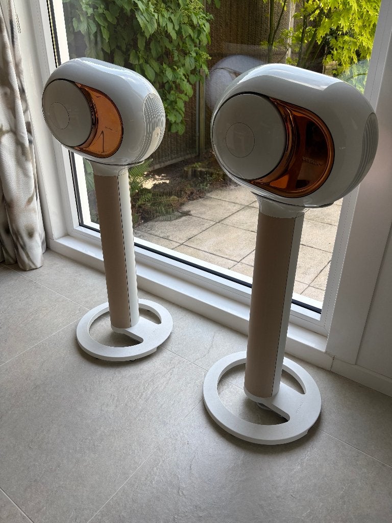 Te koop stereo set Devialet Phantom I Gold 108 dB, Audio, Tv en Foto, Gebruikt, 120 watt of meer, Front, Rear of Stereo speakers