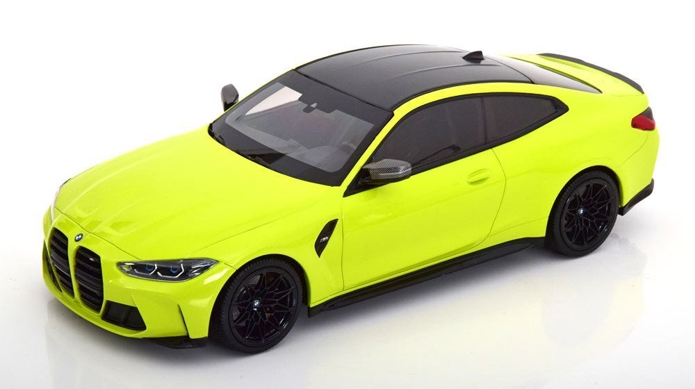 BMW M4 Coupe 2020 Geelgroen 1-18 Minichamps Limited 750 Piec, Hobby en Vrije tijd, Modelauto's | 1:18, Minichamps, Tschuiten@hotmail.com
