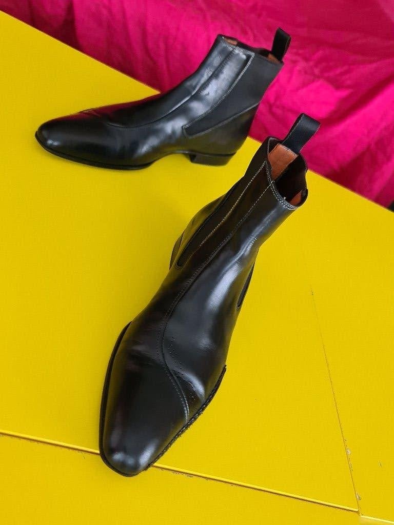 Santoni Laarze schoenen met Zwarte kleur maat 6( 40), Zwart, Overige typen, Ophalen of Verzenden, Zo goed als nieuw