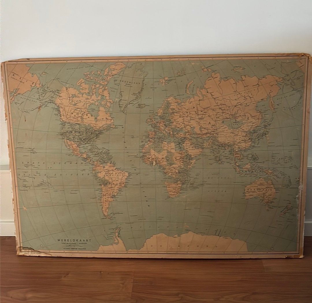 Landkaart vintage, Verzamelen, Ophalen, Gebruikt