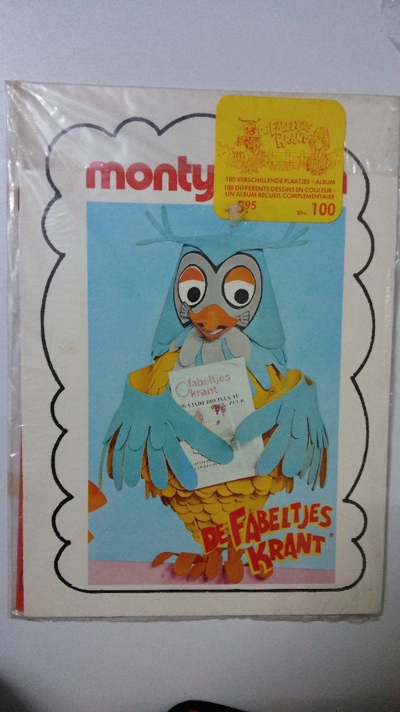 Fabeltjeskrant Monty album vintage 1985 kaartjes set tv, Ophalen of Verzenden, Overige figuren, Zo goed als nieuw, Overige typen