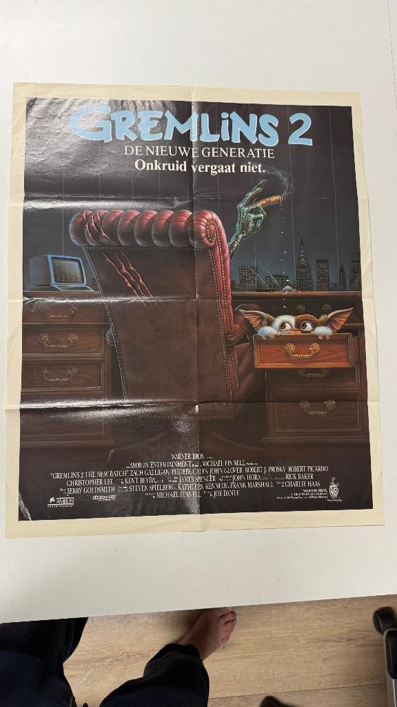 poster Gremlins 2, Rechthoekig Staand, Ophalen of Verzenden, Zo goed als nieuw, A1 t/m A3