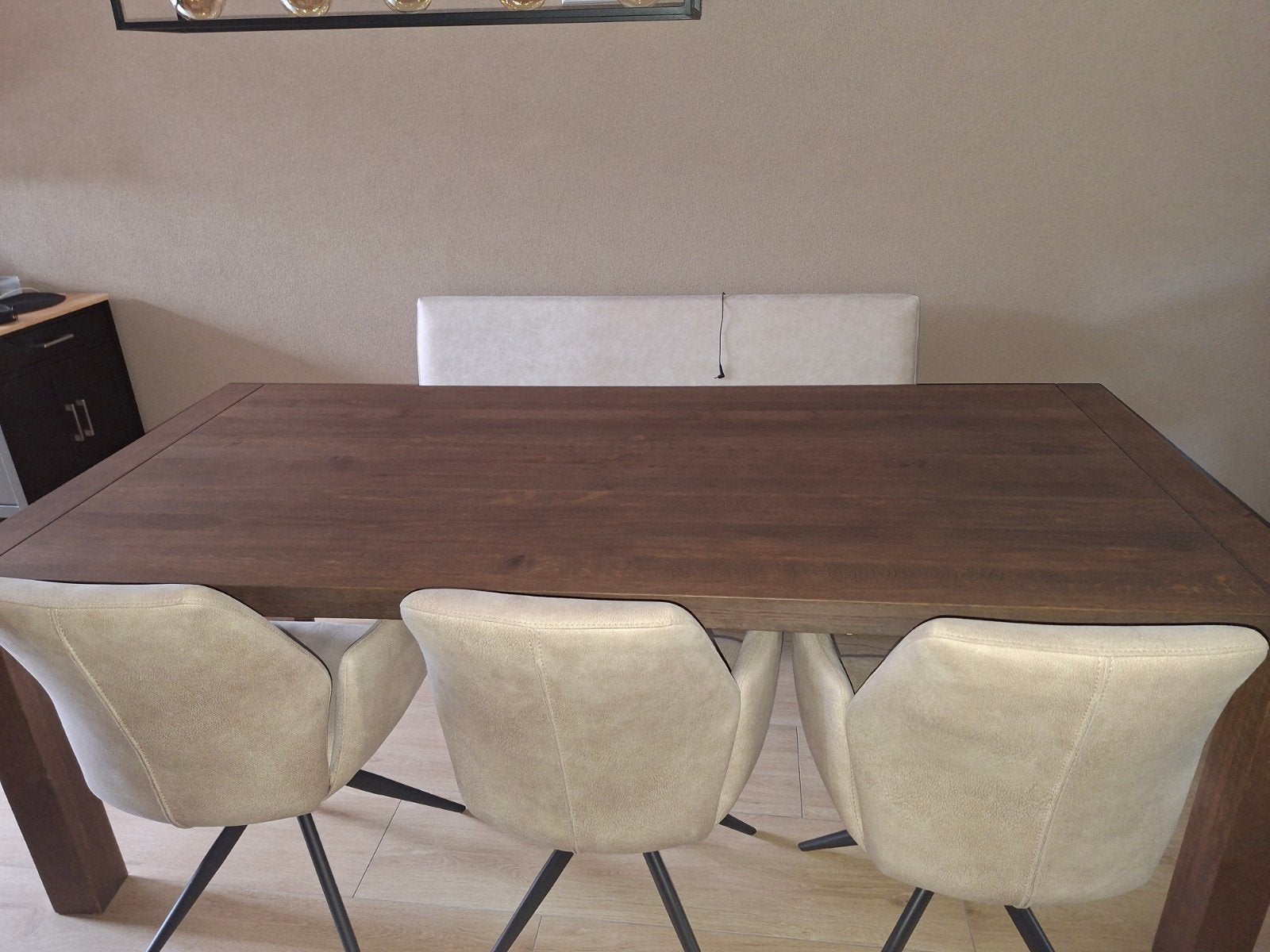 Bruine eikel tafel te koop!, Huis en Inrichting, Ophalen, Gebruikt