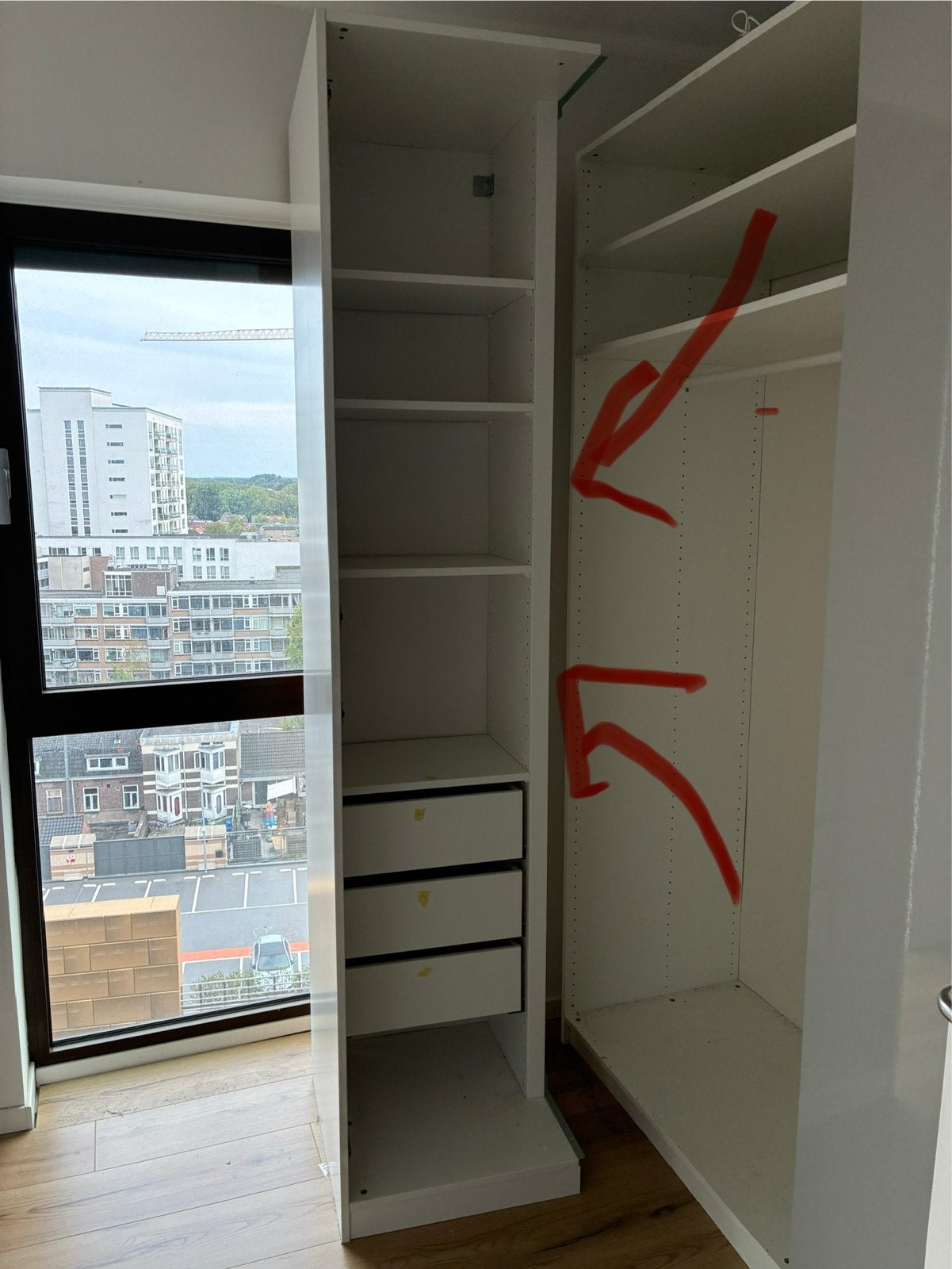 IKEA Paxkast hoekelement - Zo goed als nieuw!, Overige materialen, 200 cm of meer, Zo goed als nieuw, Met lade(s)