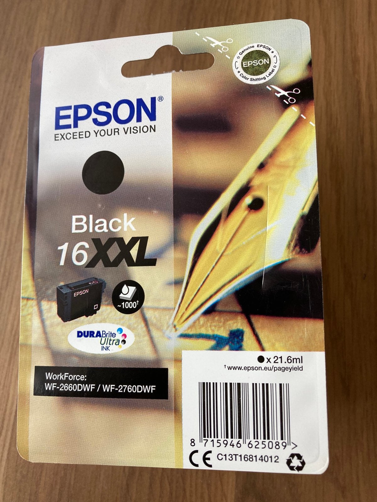 EPSON 16 XXL cartridge zwart, Ophalen of Verzenden, Nieuw, Cartridge