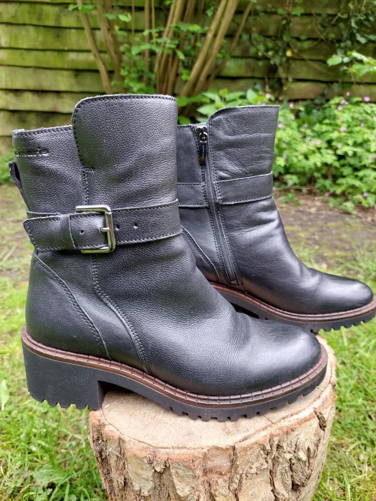 Lage laarzen zwart leer 38, Kleding | Dames, Schoenen, Tamaris, Verzenden, Zwart, Lage of Enkellaarzen