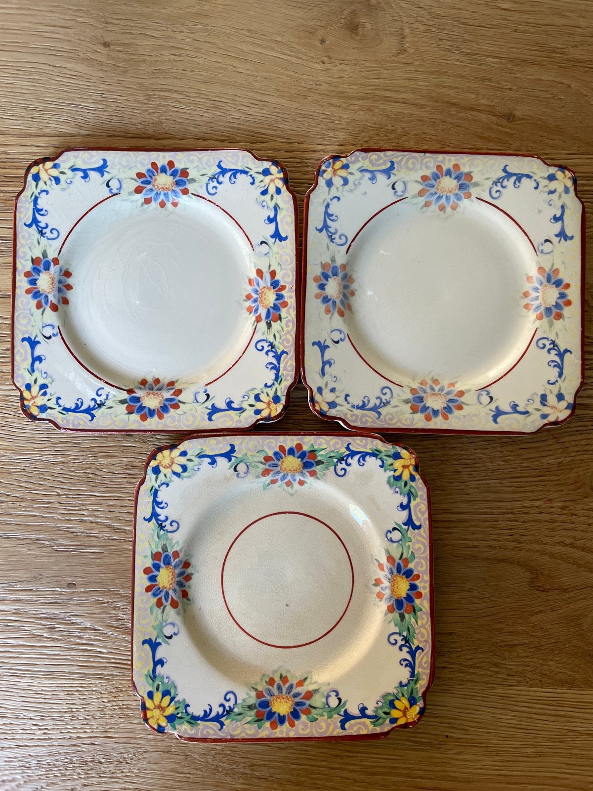 Set van 3 antieke gebaksbordjes - Art Deco stijl, Ophalen of Verzenden