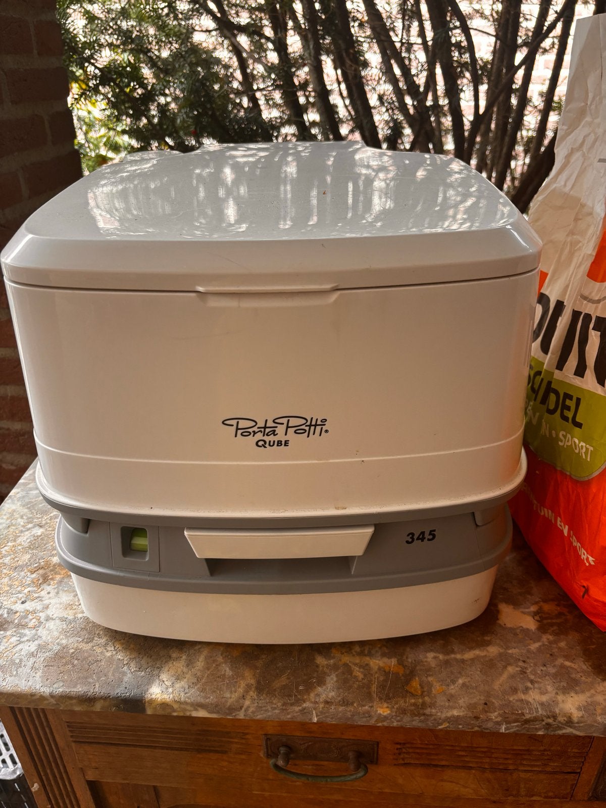Thetford Porta Potti Qube 345 chemisch toilet, Ophalen, Gebruikt